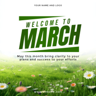 White March Welcome Message Instagram Post template