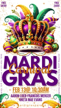 White Mardi Gras Carnival Instagram Story Instagram-Story template