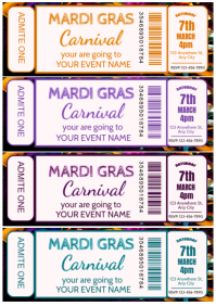 Hvid Mardi Gras Carnival A5 Template