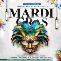 White Mardi Grasd Instagram Post template