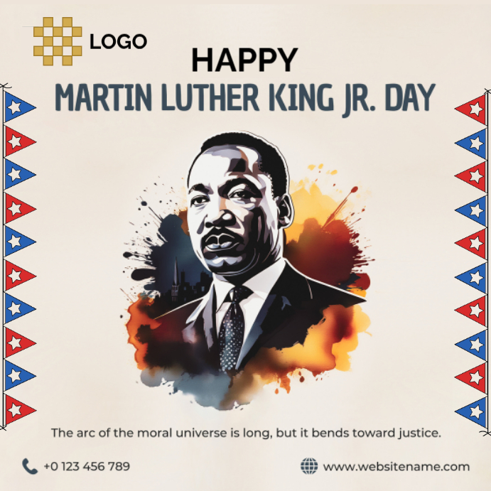 White Martin Luther King Jr Day Instagram Post Template | PosterMyWall