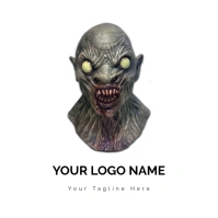 White  Mask Horror Fiction Halloween Monsters Logo template