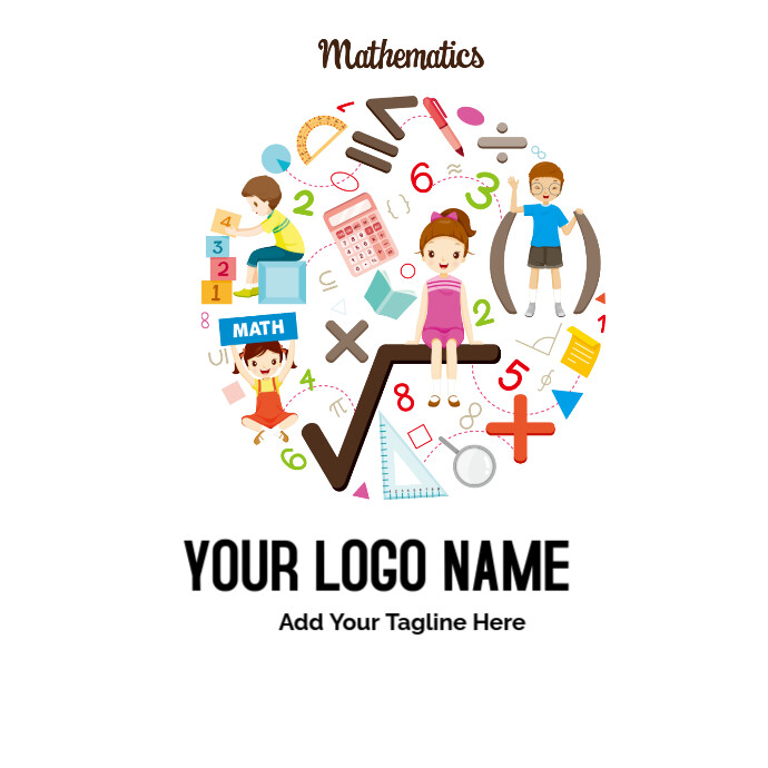 White Mathematics Euclidean Formula Number, Logo Template | PosterMyWall