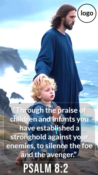 White Maximalist “praise From Children | Worship Video Background With Jesus” Digital Display (9:16) template