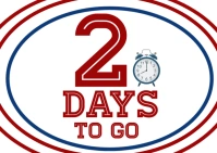 White Maximalist 2 Days To Go Countdown Design  Postcard template