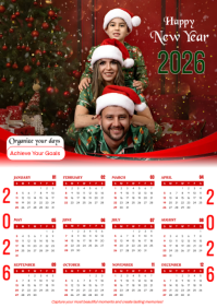 White Maximalist 2026 Calendar  A4 template