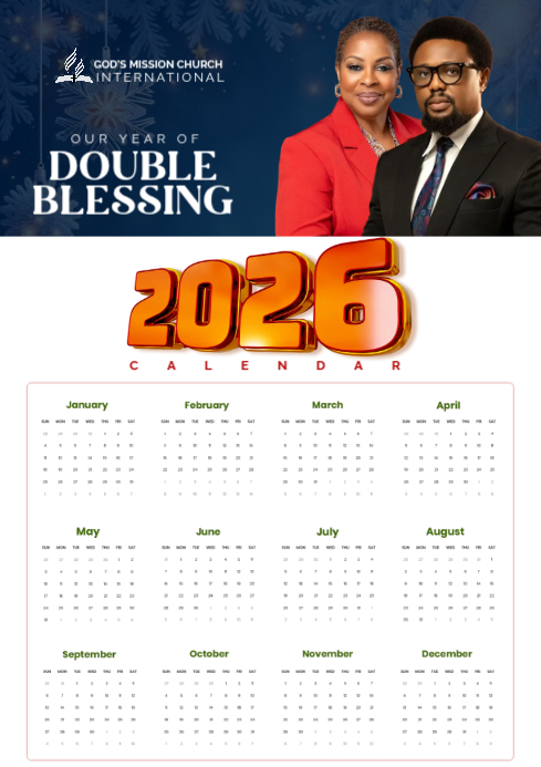 White Maximalist 2026 Calendar A4 Template | PosterMyWall