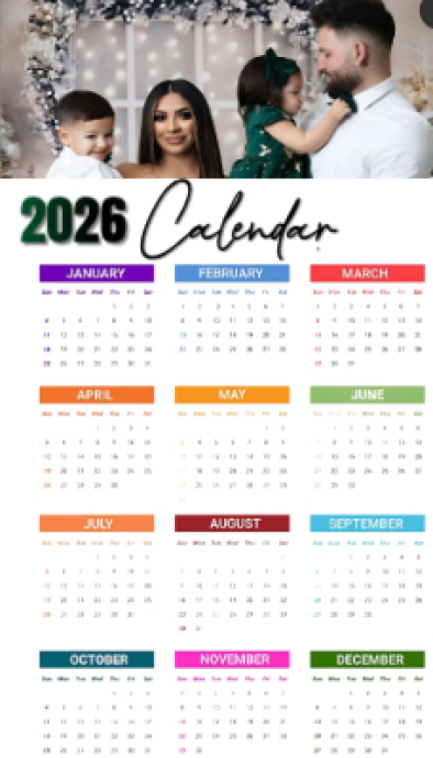 White Maximalist 2026 Calendar Design Business Card Template | PosterMyWall