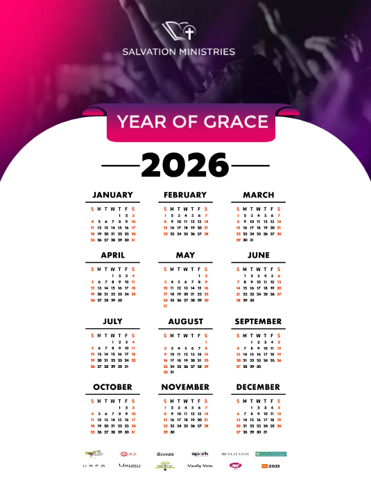 White Maximalist 2026 Calendar Flyer (us Letter) Template | PosterMyWall