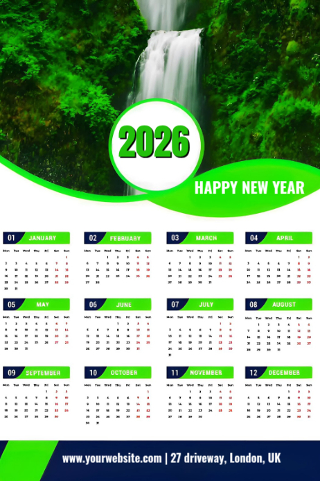 Plantilla de White Maximalist 2026 Calendar Poster | PosterMyWall