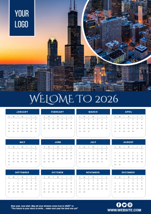 Plantilla de White Maximalist 2026 Calendar Promotion Template A5 ...