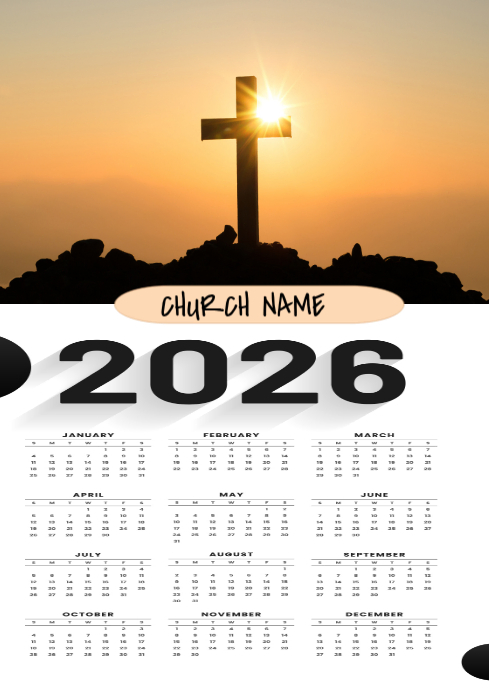 White Maximalist 2026 Calendera A4 Template | PosterMyWall