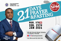 White Maximalist 21 Days Prayer And Pasting Church Program Poster Plakkaat template