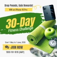 White Maximalist 30 Days Weigh Loss Challenge Instagram Post template