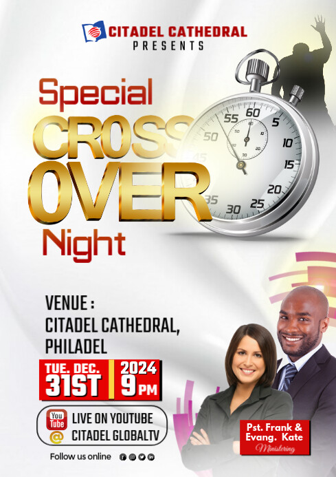 Copy of White Maximalist 31st Cross Over Night Service Flyer A4 ...