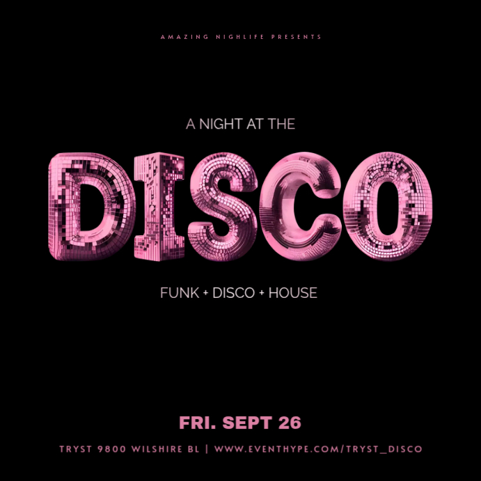 Disco Night Event Instagram Ad Template | PosterMyWall