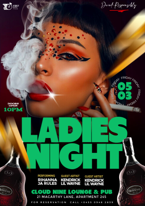 Copy of White Maximalist 3d Ladies Girls Night Party Event Flyer A4 ...