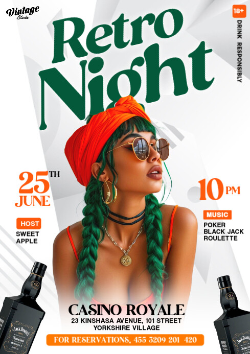 White Maximalist 3d Maximalist Retro Night Party Club Event Flyer Poster A4 template