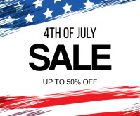 White Maximalist 4th July Sales Design  Medium Rectangle Mittelgroßes Rechteck template