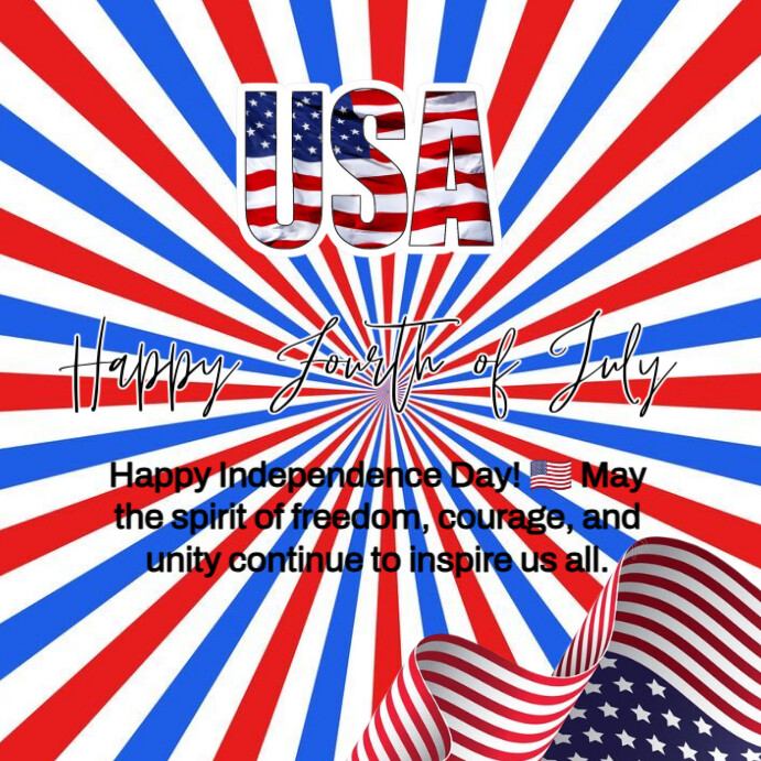 White Maximalist 4th July  Square (1:1) template