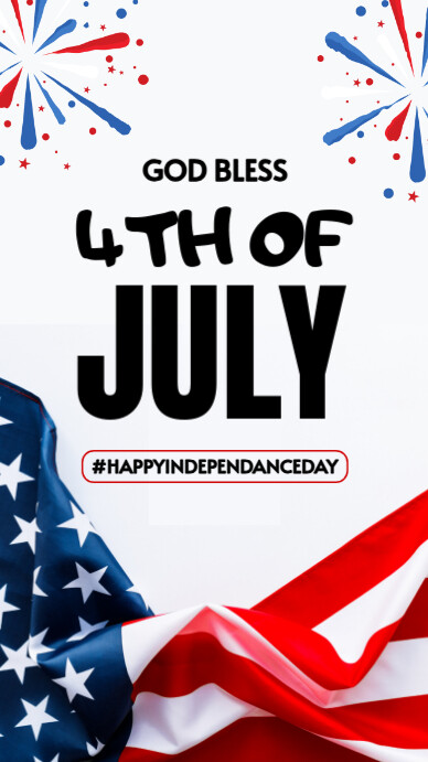 White Maximalist 4th Of July | Happy Independance Day Instagram Story template