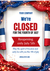White Maximalist 4th Of July A4 template