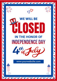 White Maximalist 4th Of July Close  A4 template