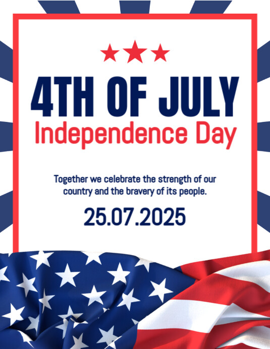 White Maximalist 4th Of July Flyer (us Letter) template