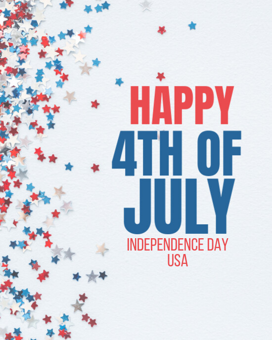 White Maximalist 4th Of July  Instagram Portrait template