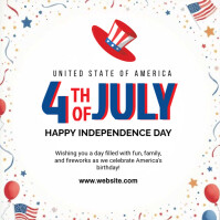 White Maximalist 4th Of July Instagram Post template