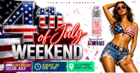 White Maximalist 4th of July Party Facebook Shared Image Video template