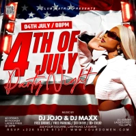 White Maximalist 4th Of July Party  Square (1:1) template