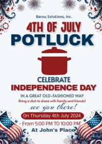 White Maximalist 4th Of July Ptoluck  A5 template