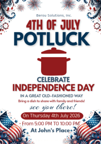 White Maximalist 4th Of July Ptoluck  A5 template
