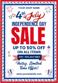 White Maximalist 4th Of July Sale  A4 template