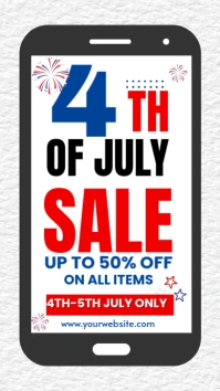 White Maximalist 4th Of July Sale  Instagram Story template
