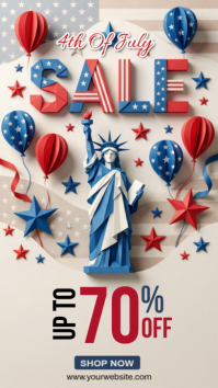 White Maximalist 4th of July Sale Instagram Story Instagram-verhaal template
