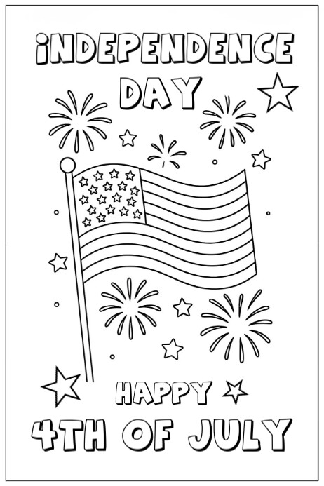 Copy of White Maximalist 4th Of July USA Flag Coloring Page Poster ...