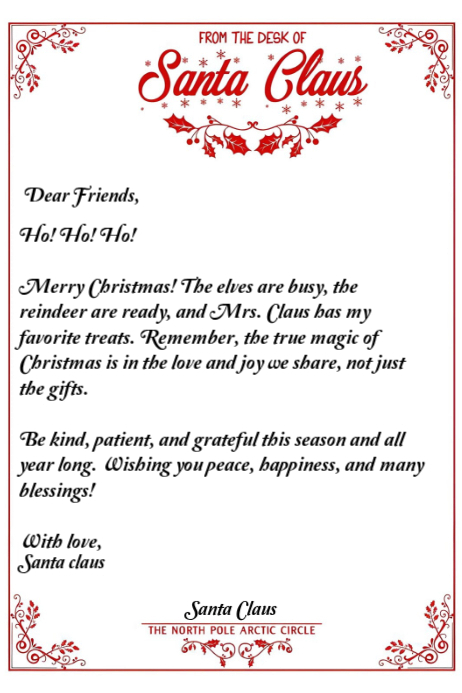 White Maximalist A Heartfelt Christmas Message From Santa Claus Poster ...
