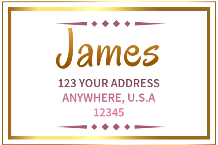 White Maximalist Address Label  Banner 4' × 6' template