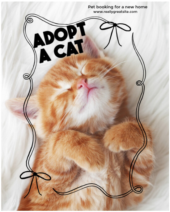 White Maximalist Adopt A Cat Background  Instagram Portrait template