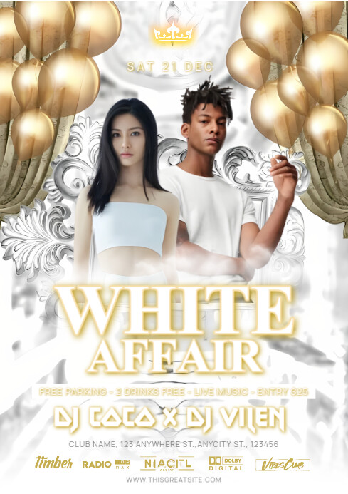Copy of White Maximalist Affair Night Party A4 | PosterMyWall
