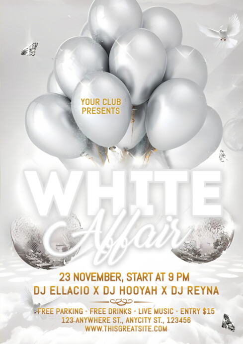 Copy of White Maximalist Affair Party Night A4 | PosterMyWall