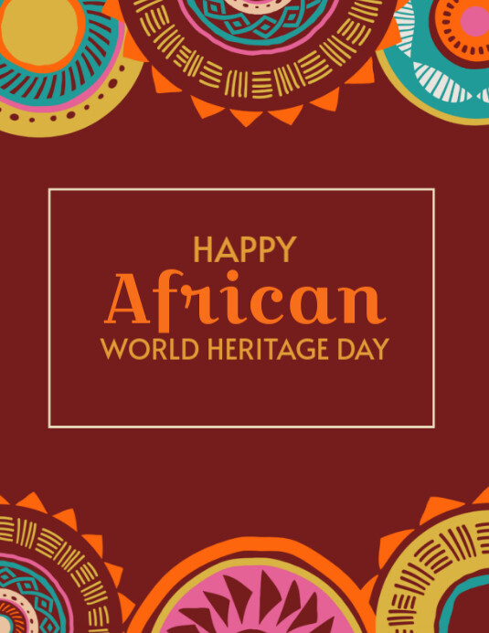White Maximalist African Heritage Day Flyer (us Letter) template