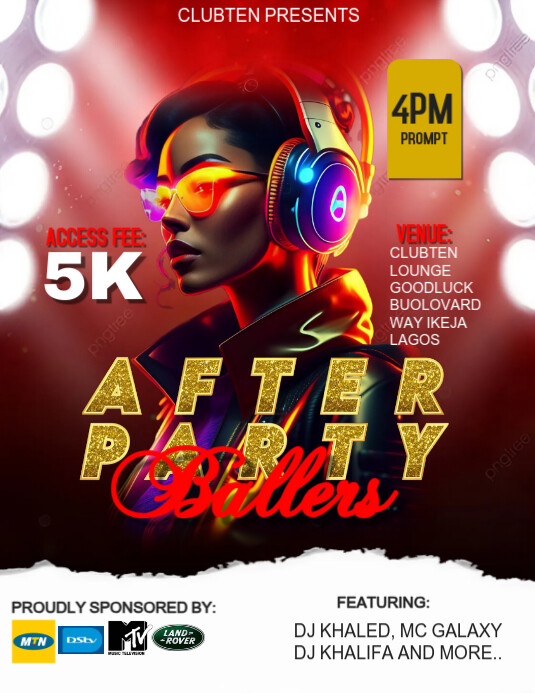 White Maximalist After Party Invitation  Flyer (us Letter) template