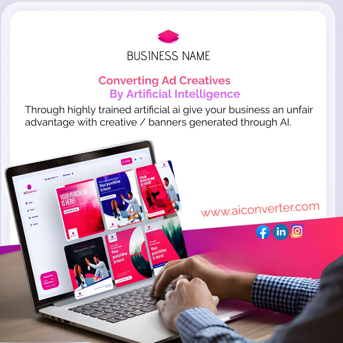 White Maximalist Ai Platform Social Media  In Instagram Post template