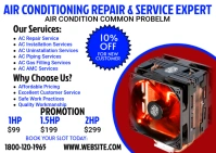 White Maximalist Air Conditioning Hvac Social Media Ad Hvac Se Postcard template