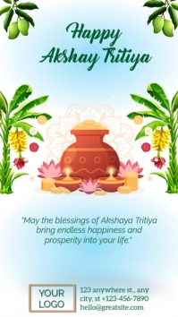 White Maximalist Akshay Tritiya Template Design Editable Hd Instagram Story