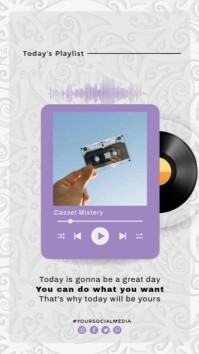 White Maximalist Album Cover Instagram Story template