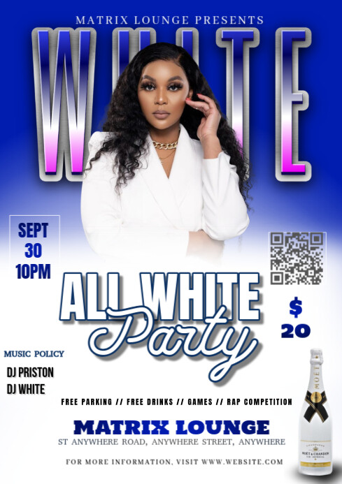 White Maximalist All White Affair  A4 template